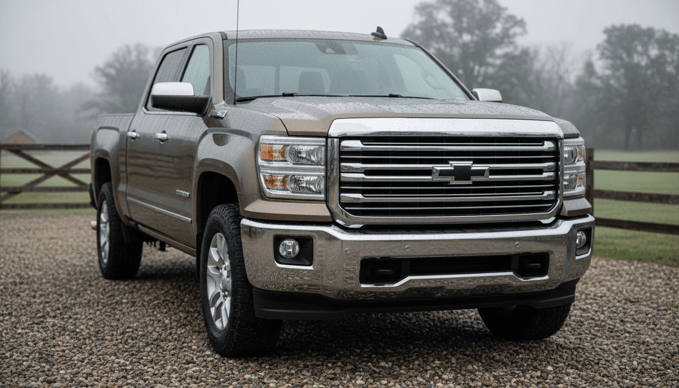 Clean full-size pickup truck on a gravel driveway